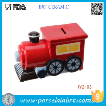 Decoración creativa Steam Train Cerámica Money Box